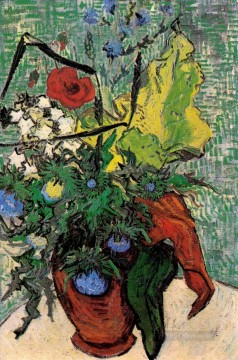 ヴィンセント・ヴァン・ゴッホ Painting - 花瓶の中の野生の花とアザミ フィンセント・ファン・ゴッホ